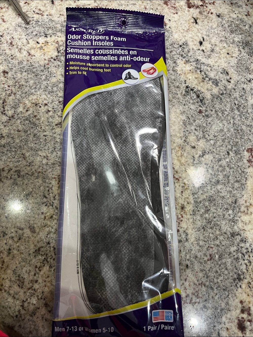 Black Odor Stoppers Foam Cushion Insoles